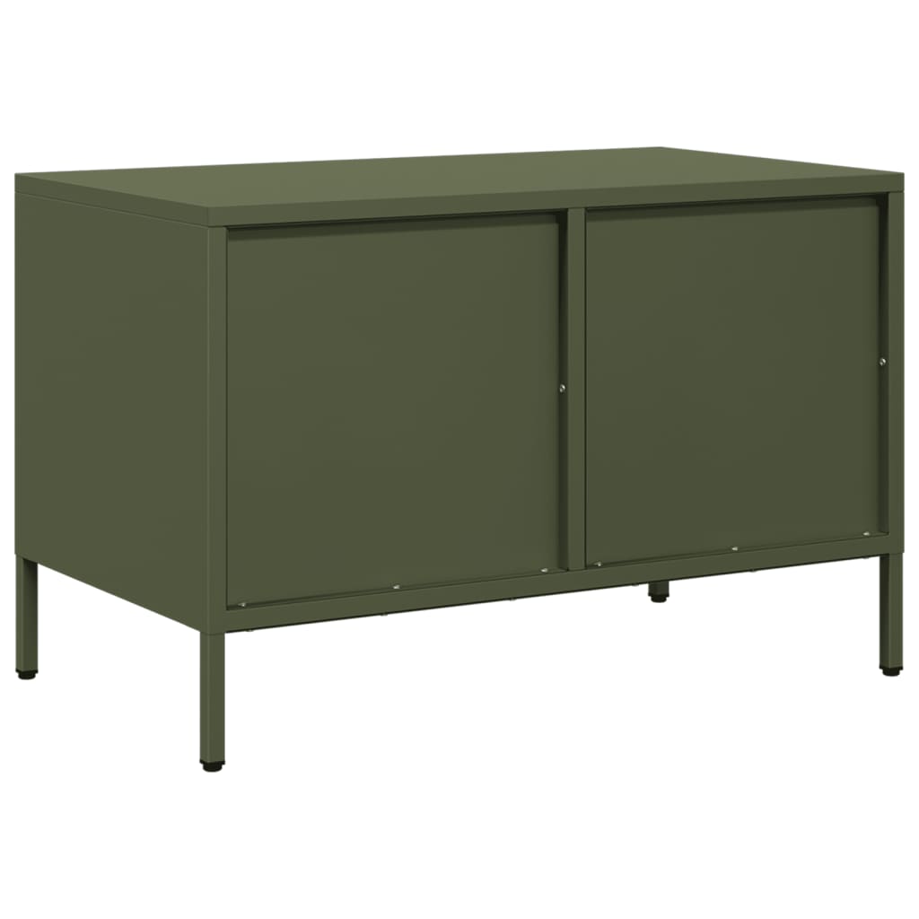 vidaXL Szafka RTV, oliwkowa, 68x39x43,5 cm, stal walcowana na zimno