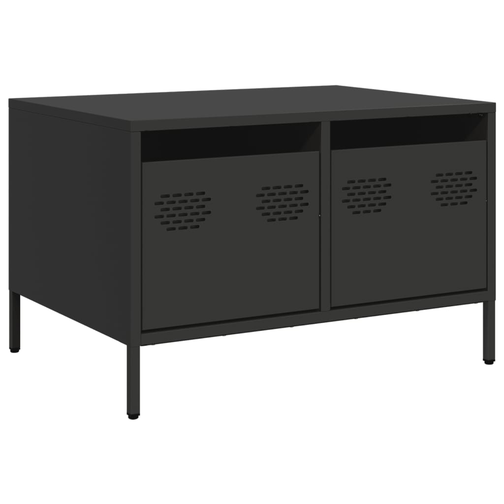 vidaXL Szafka RTV, czarna, 68x50x43,5 cm, stal walcowana na zimno