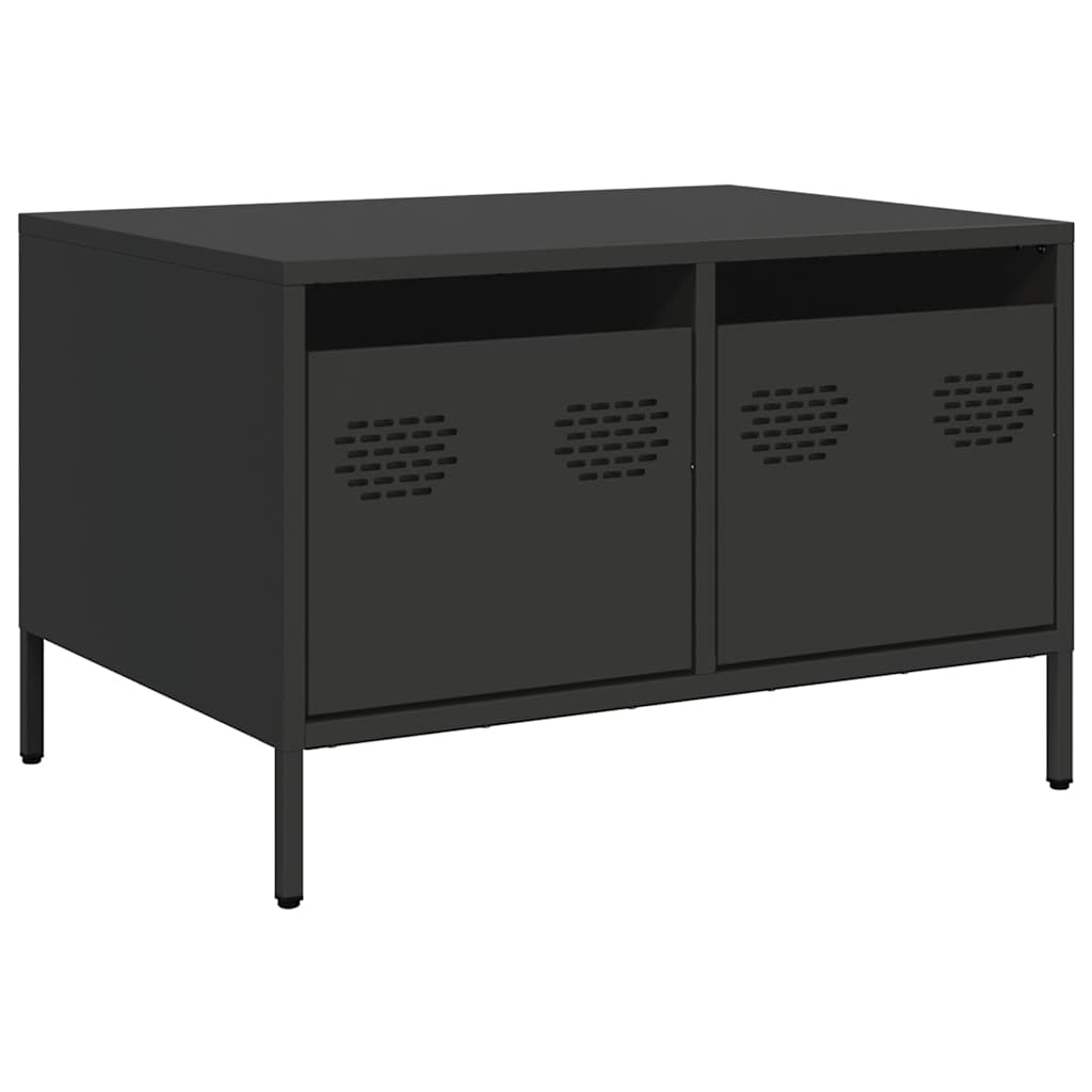 vidaXL Szafka RTV, czarna, 68x50x43,5 cm, stal walcowana na zimno