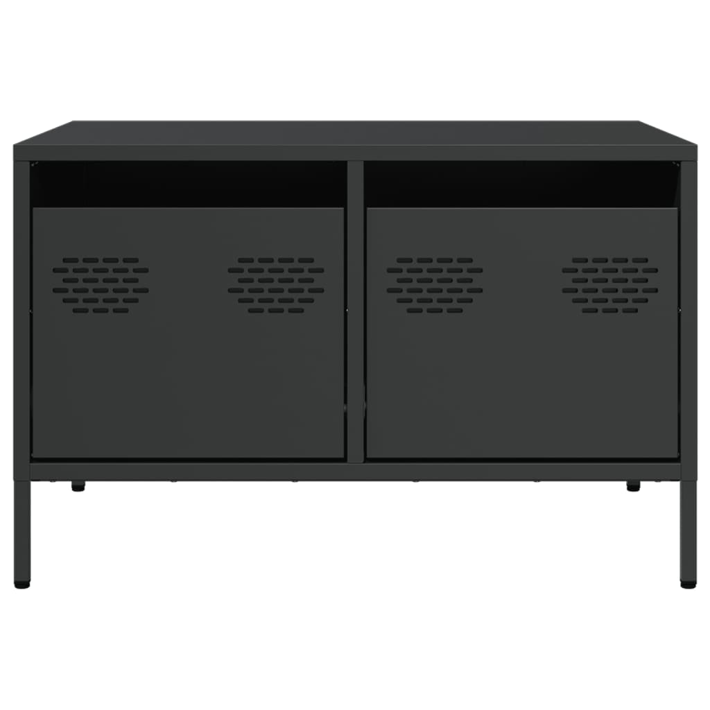vidaXL Szafka RTV, czarna, 68x50x43,5 cm, stal walcowana na zimno