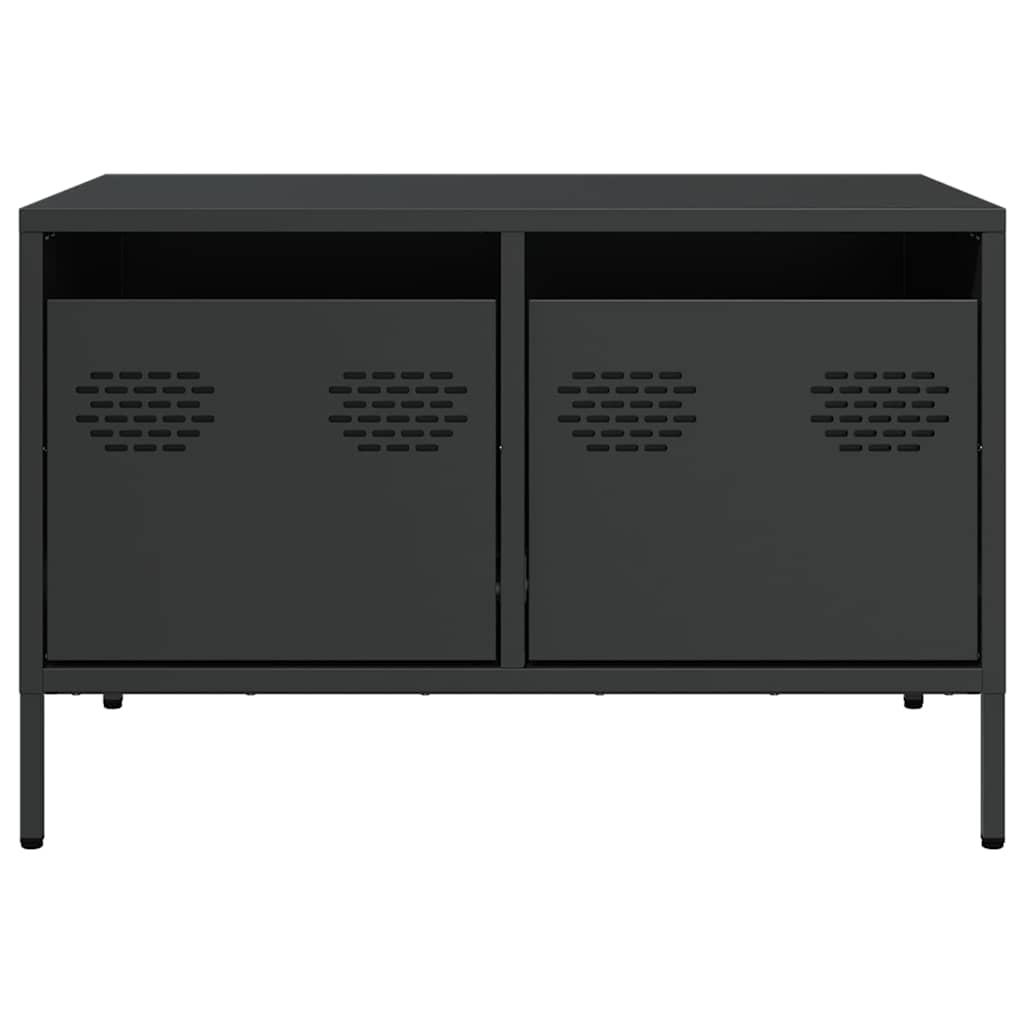 vidaXL Szafka RTV, czarna, 68x50x43,5 cm, stal walcowana na zimno