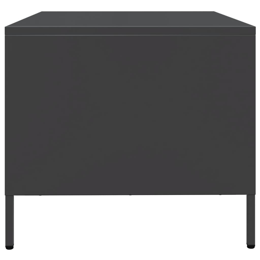 vidaXL Szafka RTV, czarna, 68x50x43,5 cm, stal walcowana na zimno