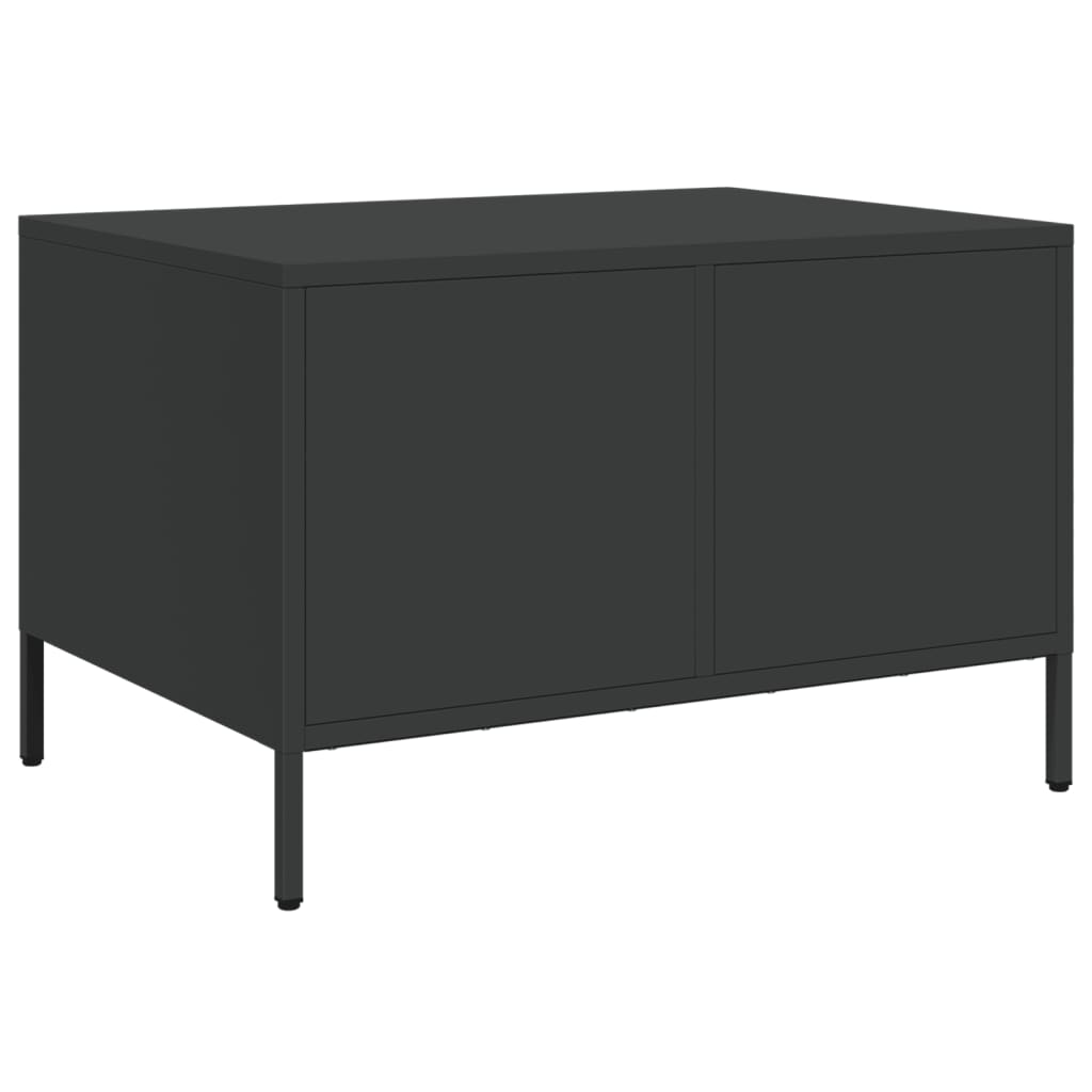 vidaXL Szafka RTV, czarna, 68x50x43,5 cm, stal walcowana na zimno