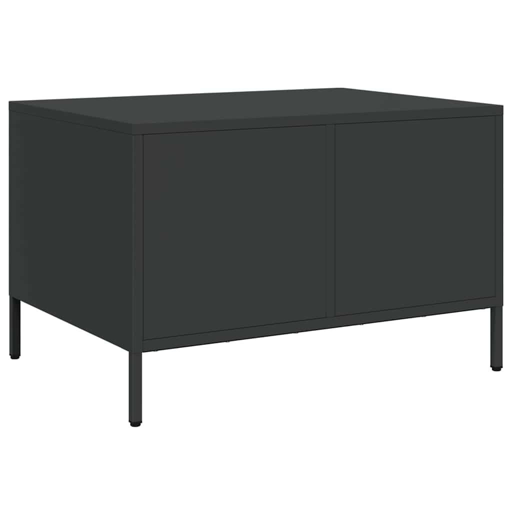 vidaXL Szafka RTV, czarna, 68x50x43,5 cm, stal walcowana na zimno