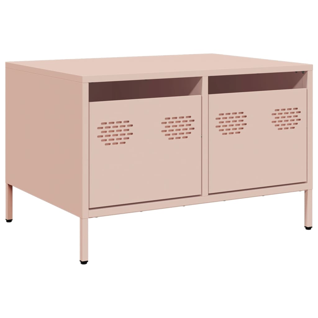 vidaXL Szafka RTV, różowa, 68x50x43,5 cm, stal walcowana na zimno