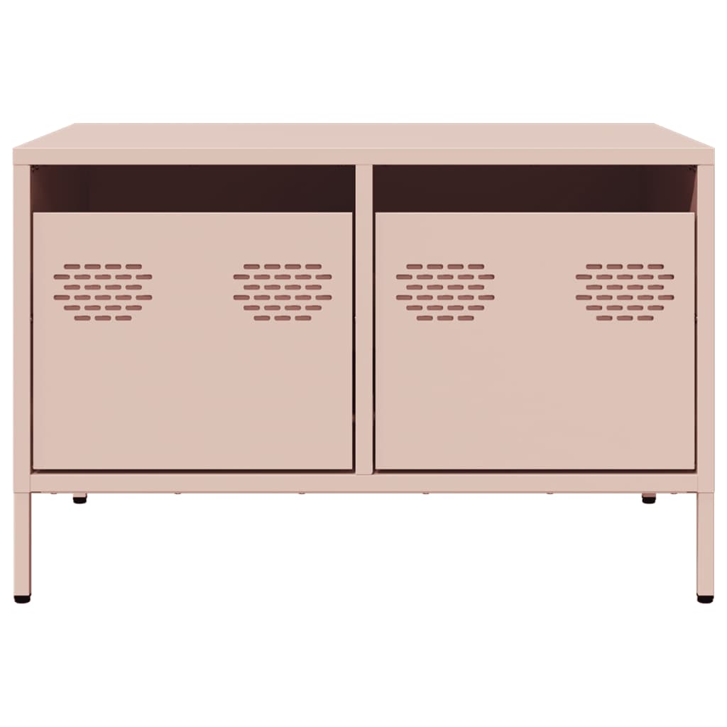 vidaXL Szafka RTV, różowa, 68x50x43,5 cm, stal walcowana na zimno