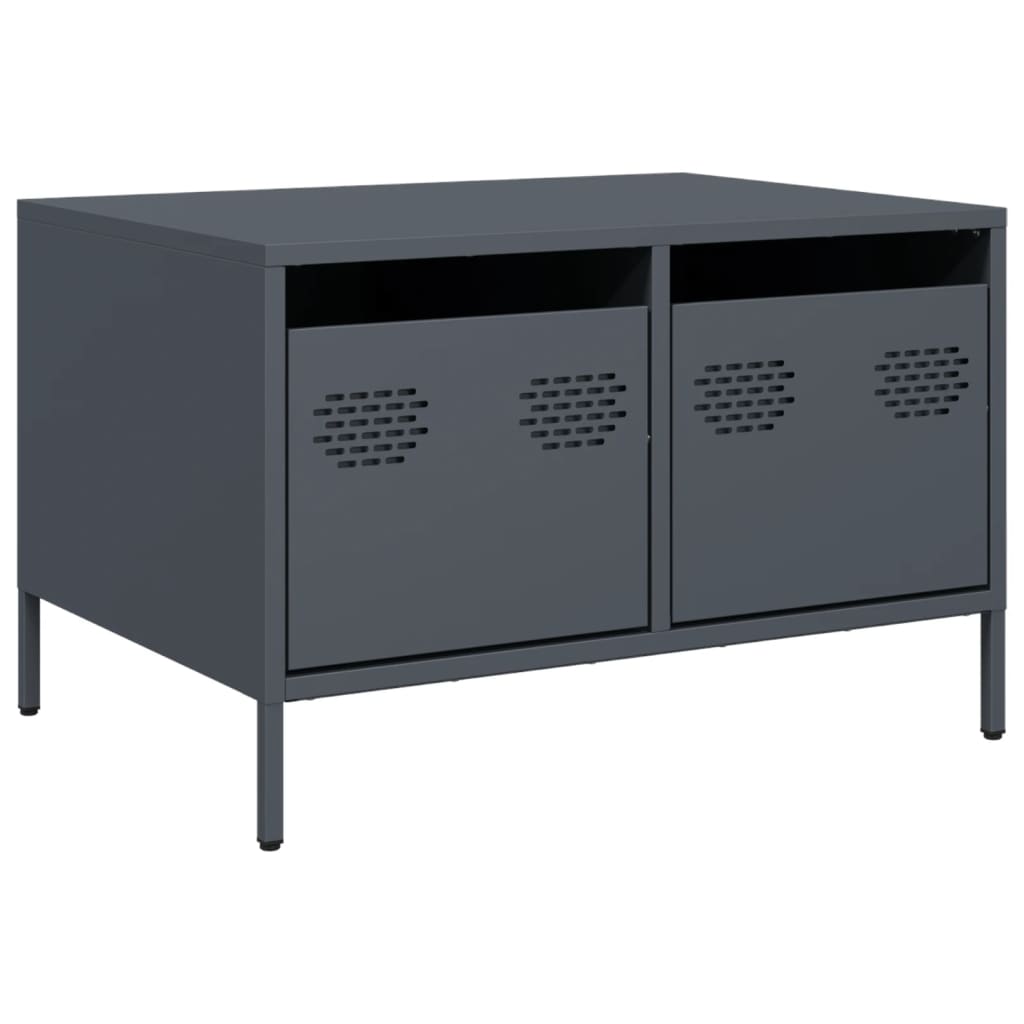 vidaXL Szafka RTV, czarna, 68x50x43,5 cm, stal walcowana na zimno