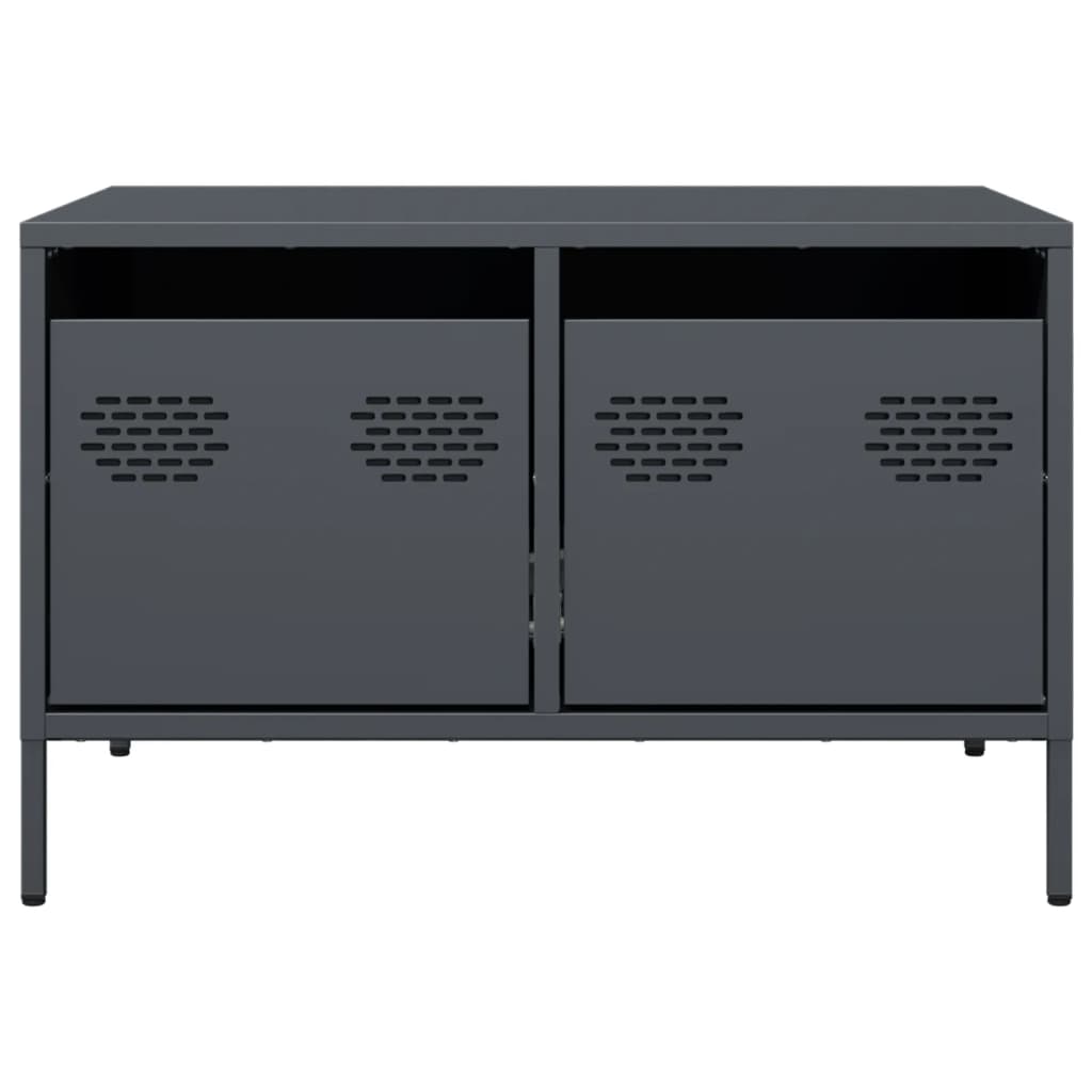 vidaXL Szafka RTV, czarna, 68x50x43,5 cm, stal walcowana na zimno