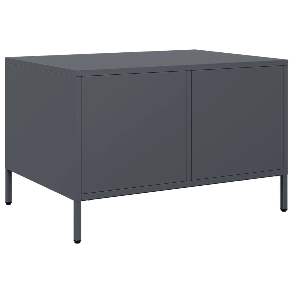 vidaXL Szafka RTV, czarna, 68x50x43,5 cm, stal walcowana na zimno