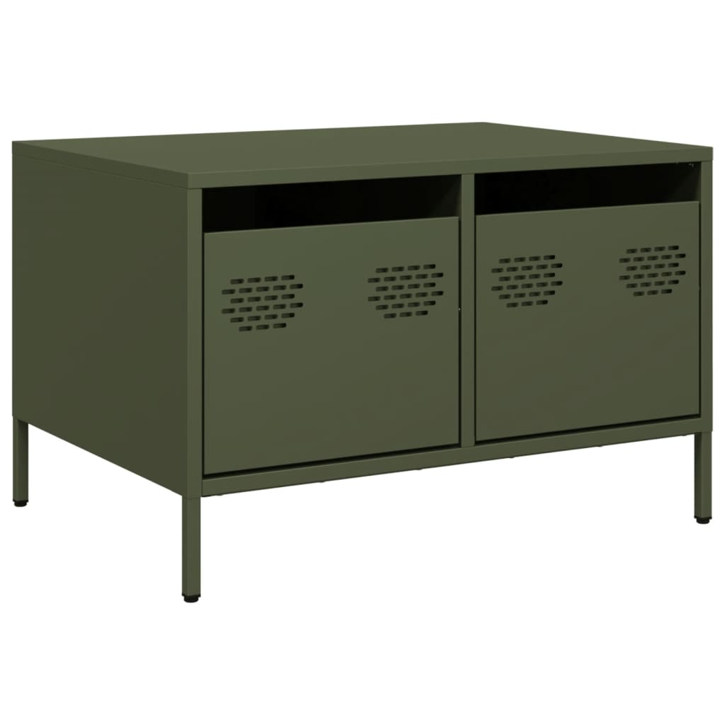 vidaXL Szafka RTV, oliwkowa, 68x50x43,5 cm, stal walcowana na zimno