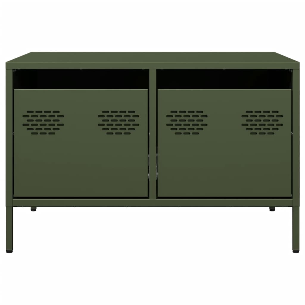 vidaXL Szafka RTV, oliwkowa, 68x50x43,5 cm, stal walcowana na zimno
