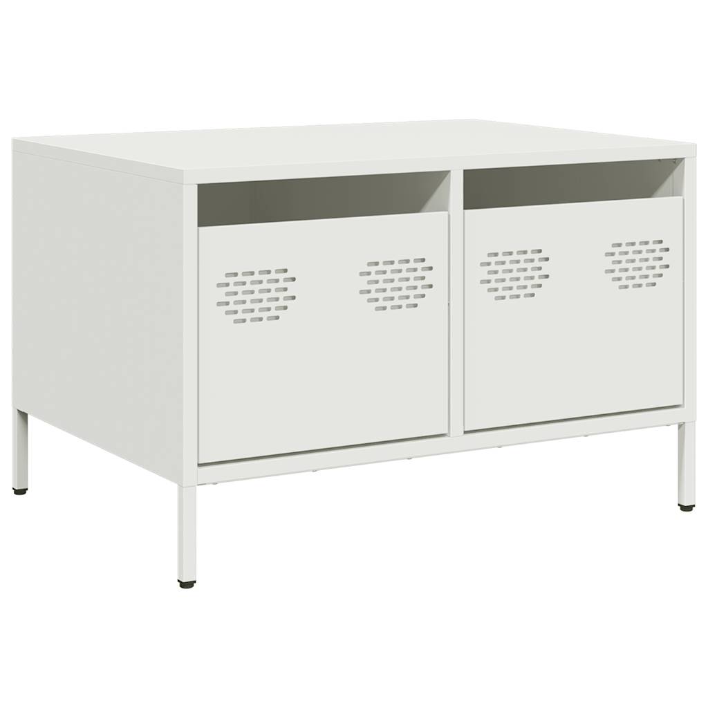 vidaXL Szafka RTV, biała, 68x50x43,5 cm, stal walcowana na zimno