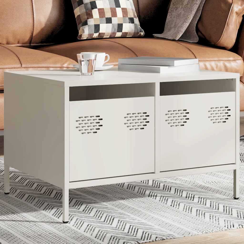 vidaXL Szafka RTV, biała, 68x50x43,5 cm, stal walcowana na zimno