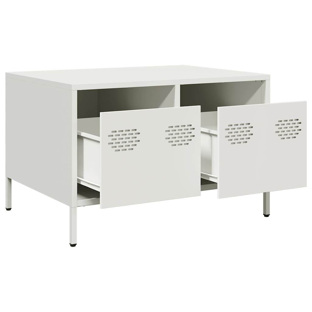 vidaXL Szafka RTV, biała, 68x50x43,5 cm, stal walcowana na zimno