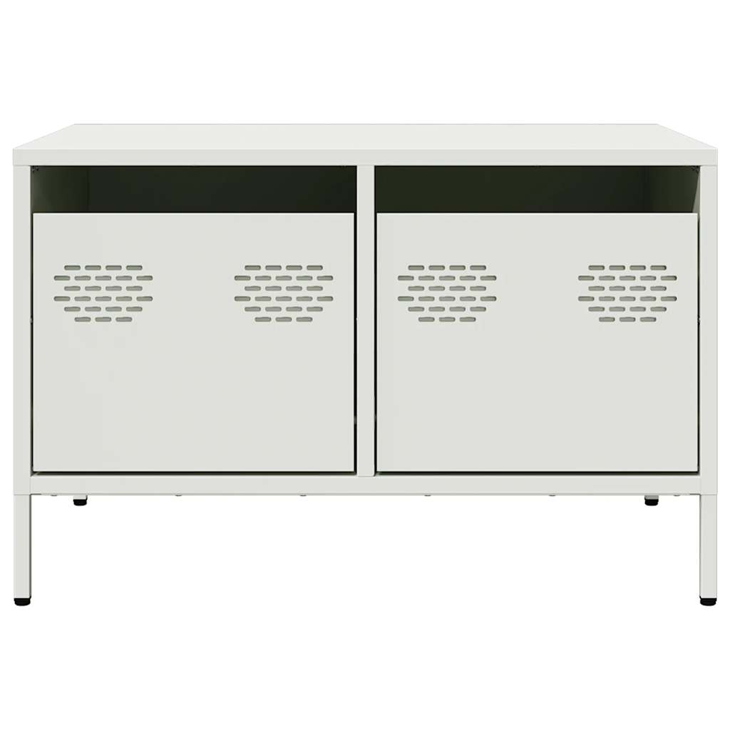vidaXL Szafka RTV, biała, 68x50x43,5 cm, stal walcowana na zimno