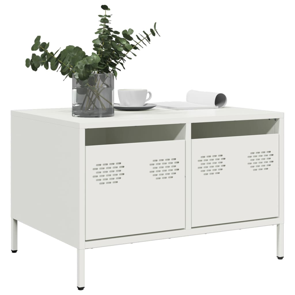 vidaXL Szafka RTV, biała, 68x50x43,5 cm, stal walcowana na zimno