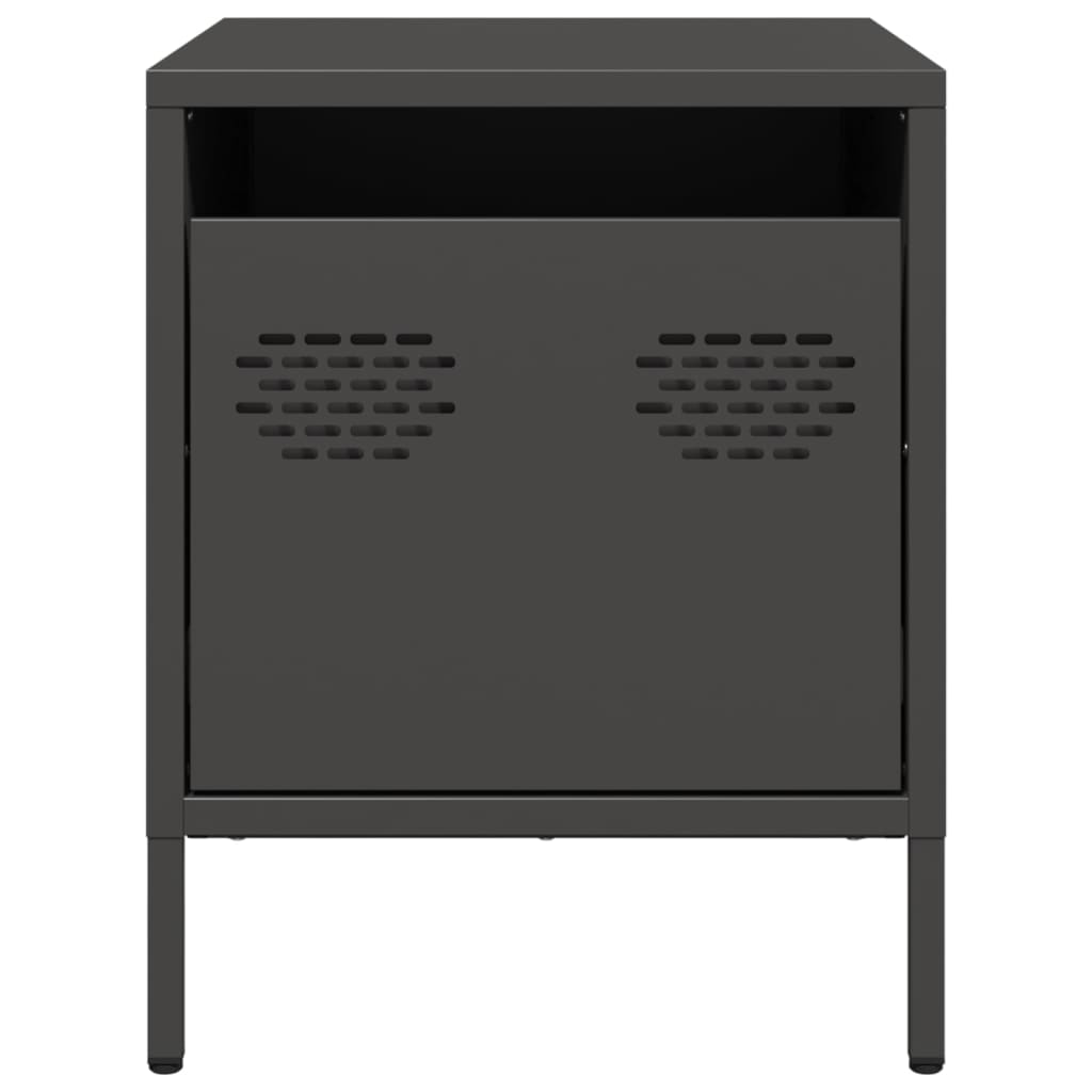 vidaXL Szafki nocne, 2 szt., czarne, 35x39x43,5 cm, stal