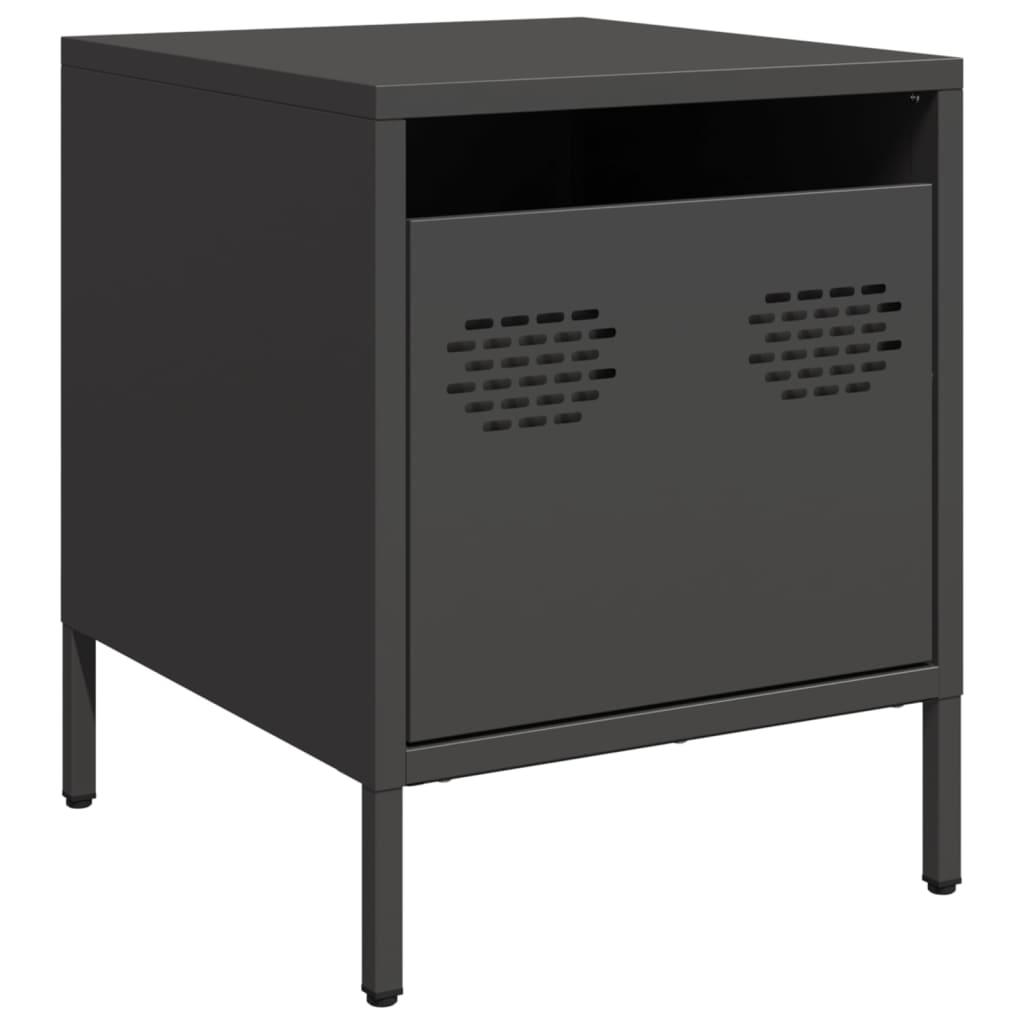 vidaXL Szafki nocne, 2 szt., czarne, 35x39x43,5 cm, stal