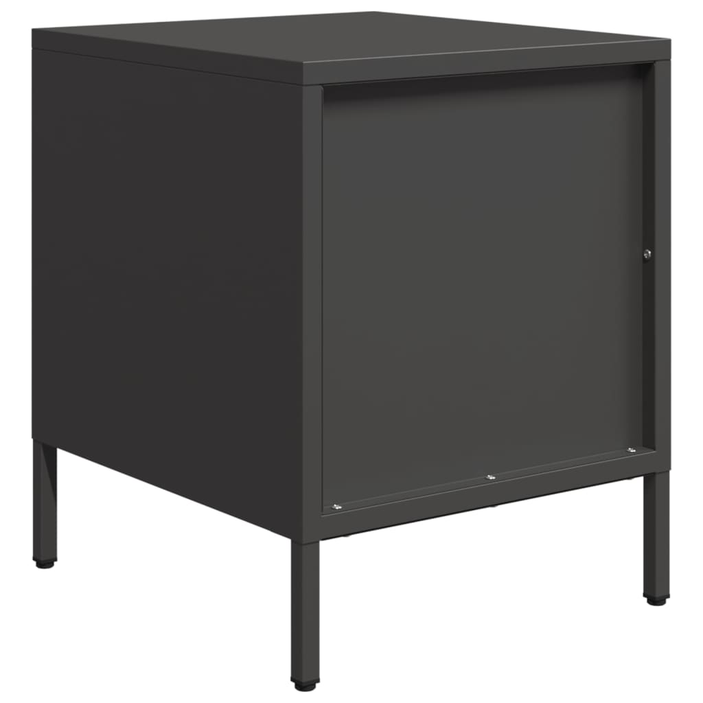 vidaXL Szafki nocne, 2 szt., czarne, 35x39x43,5 cm, stal