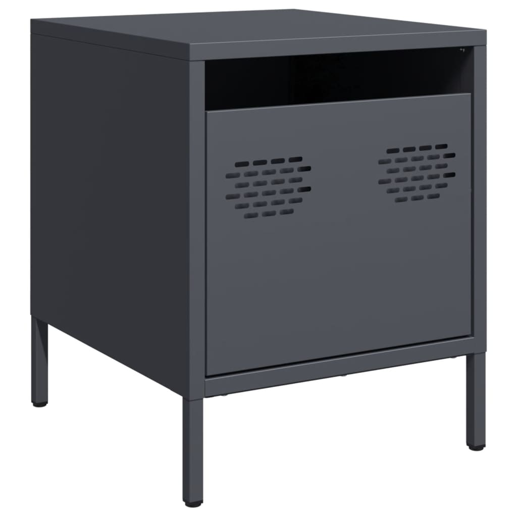 vidaXL Szafki nocne, 2 szt., antracytowe, 35x39x43,5 cm, stal