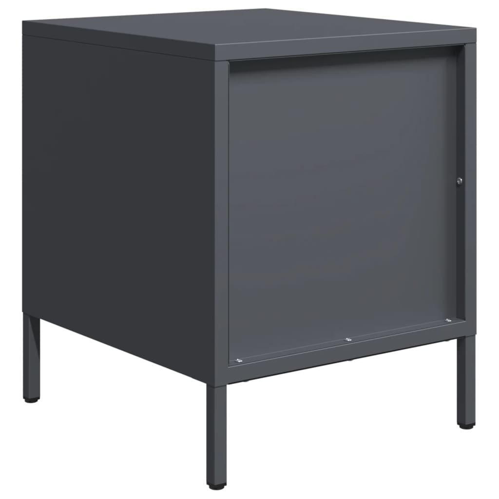 vidaXL Szafki nocne, 2 szt., antracytowe, 35x39x43,5 cm, stal