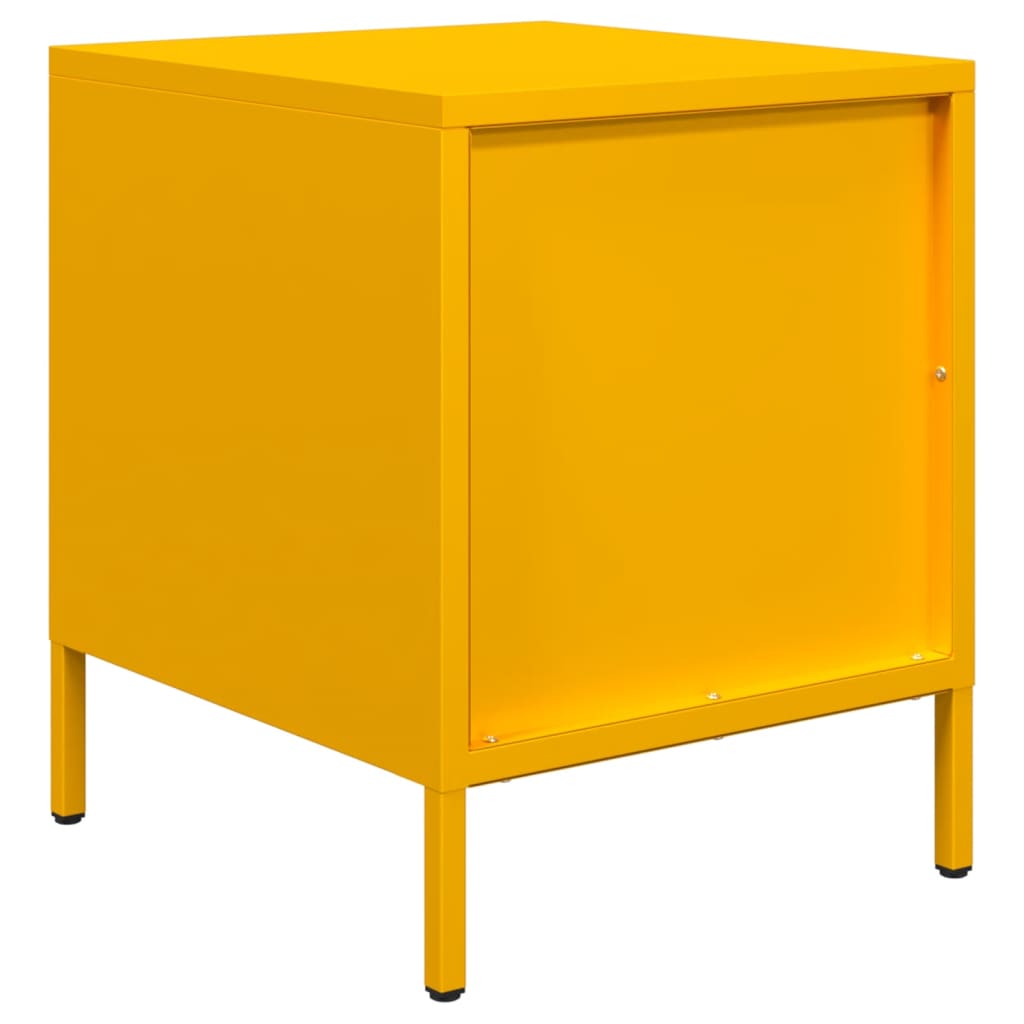 vidaXL Szafki nocne, 2 szt., musztardowe, 35x39x43,5 cm, stal
