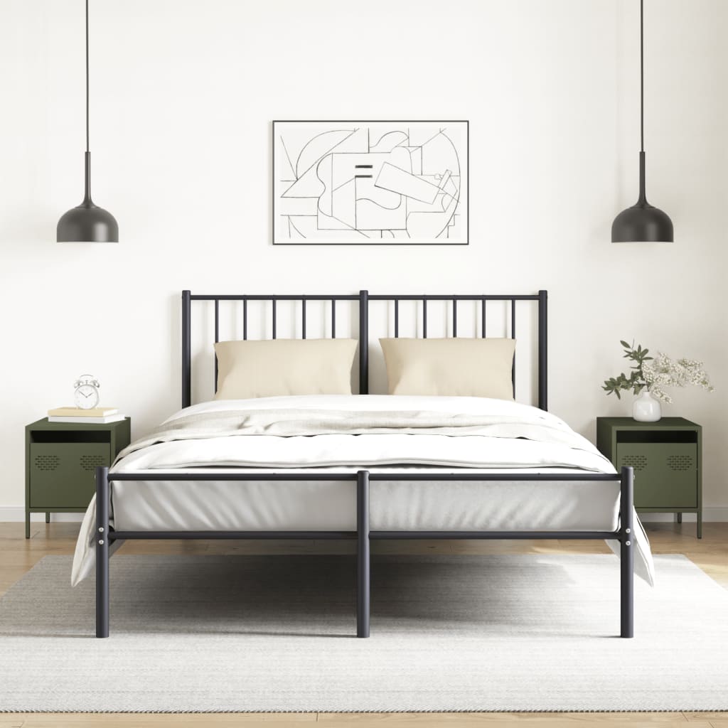 vidaXL Szafki nocne, 2 szt., oliwkowa zieleń, 35x39x43,5 cm, stal