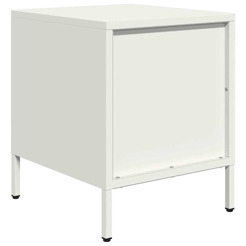 vidaXL Szafka nocna, biała, 35x39x43,5 cm, stal