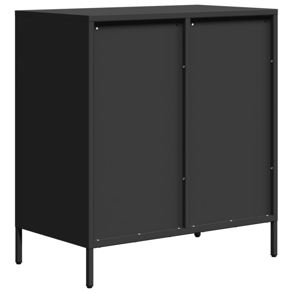 vidaXL Szafka, czarna, 68x39x73,5 cm, stal walcowana na zimno
