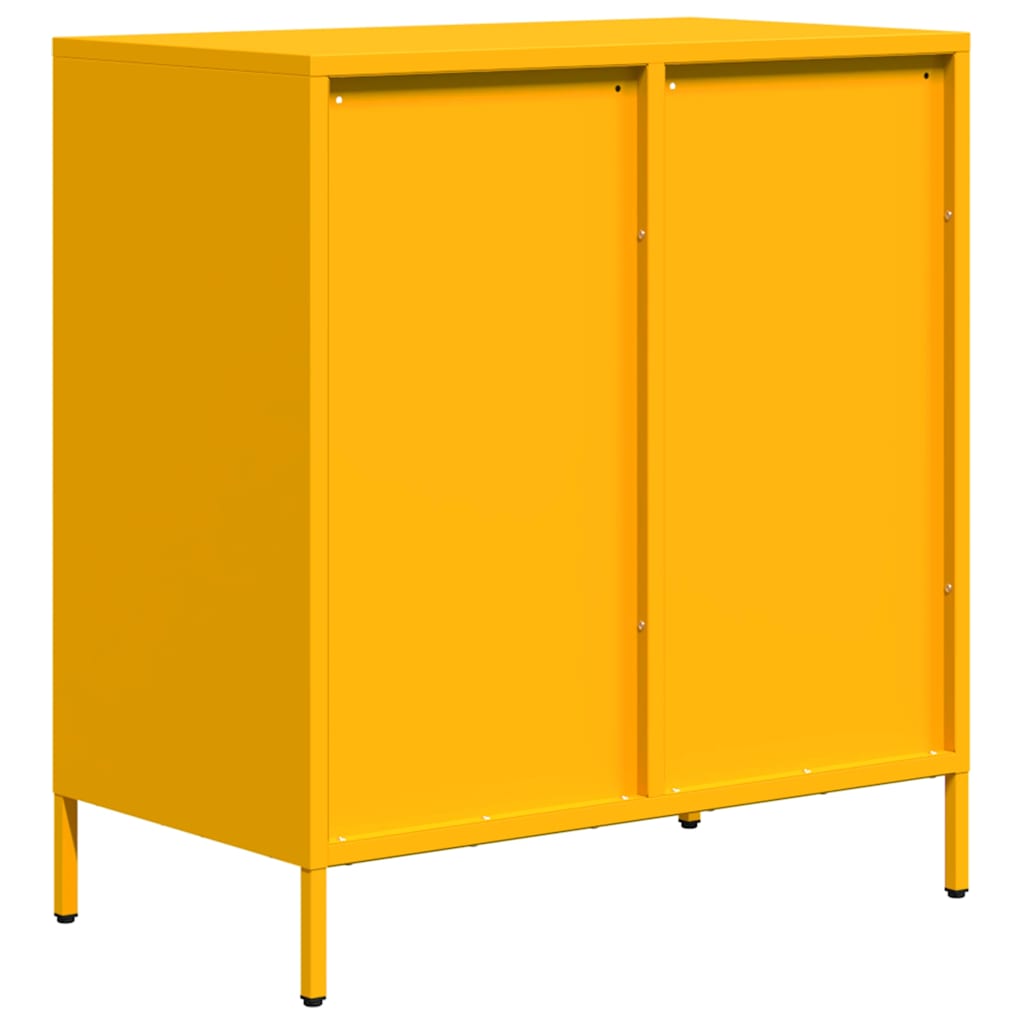 vidaXL Szafka, musztardowa, 68x39x73,5 cm, stal walcowana na zimno