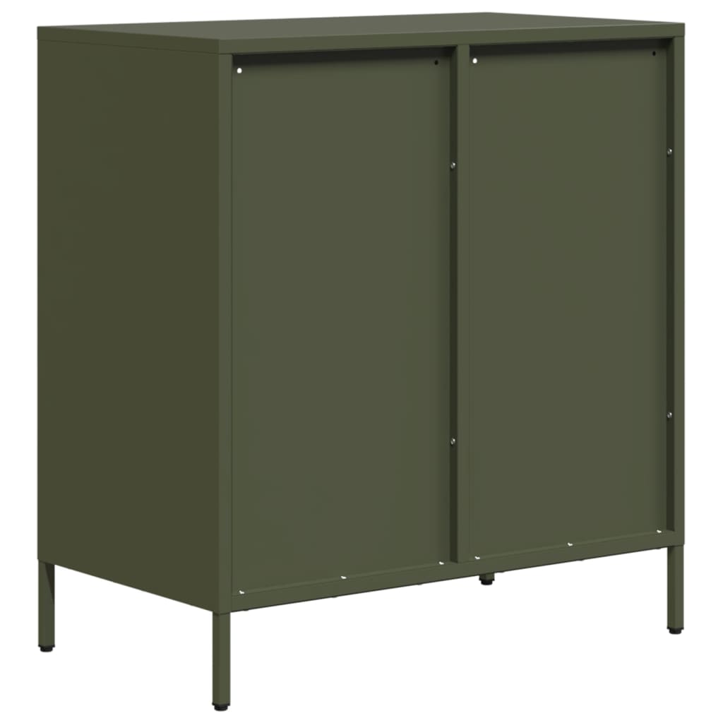 vidaXL Szafka, oliwkowa, 68x39x73,5 cm, stal walcowana na zimno