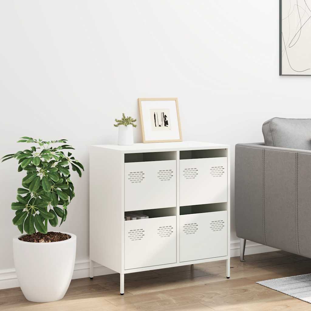 vidaXL Szafka, biała, 68x39x73,5 cm, stal walcowana na zimno