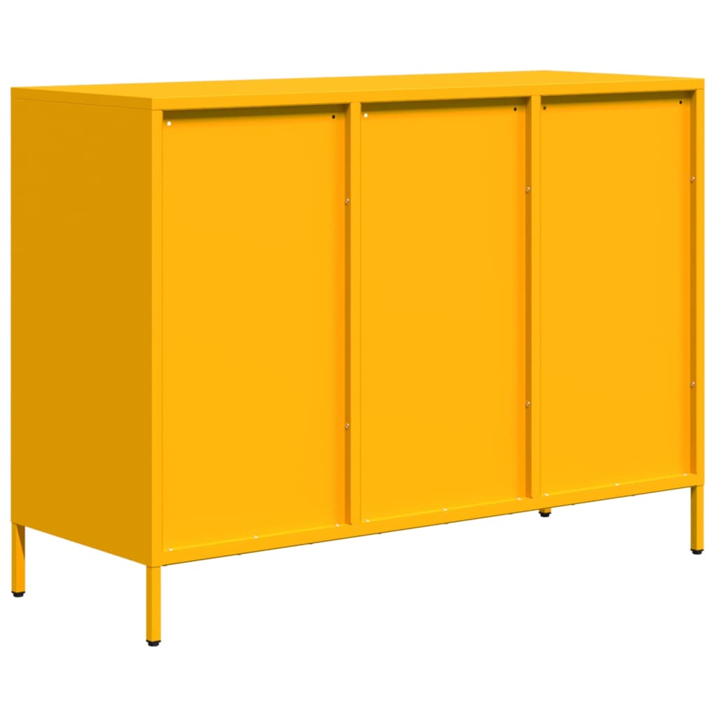 vidaXL Szafka, musztardowa, 101,5x39x73,5 cm, stal walcowana na zimno