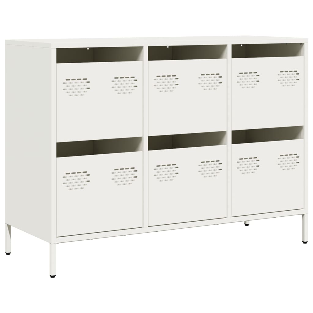 vidaXL Szafka, biała, 101,5x39x73,5 cm, stal walcowana na zimno