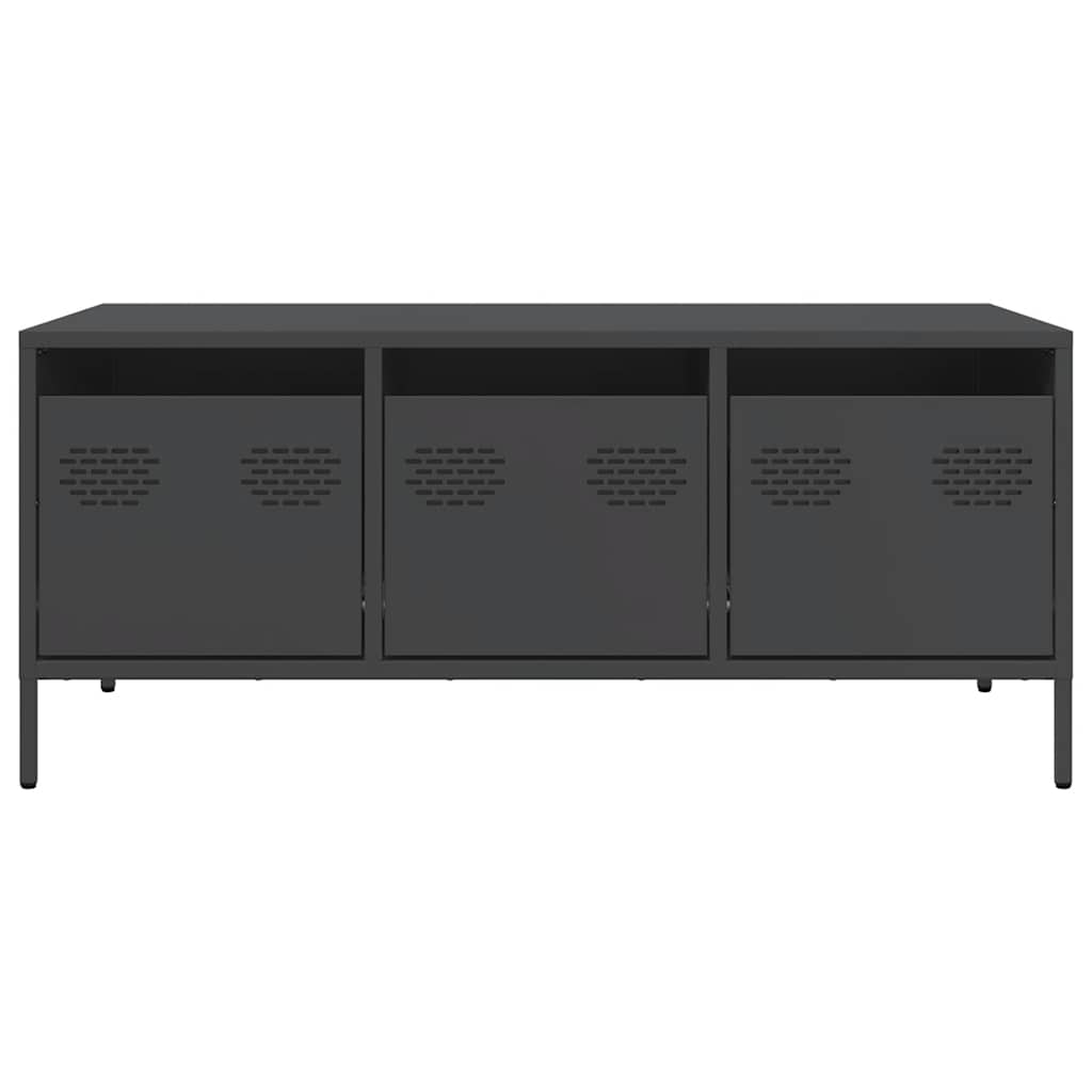 vidaXL Stolik kawowy, czarny, 101,5x50x43,5 cm, stal