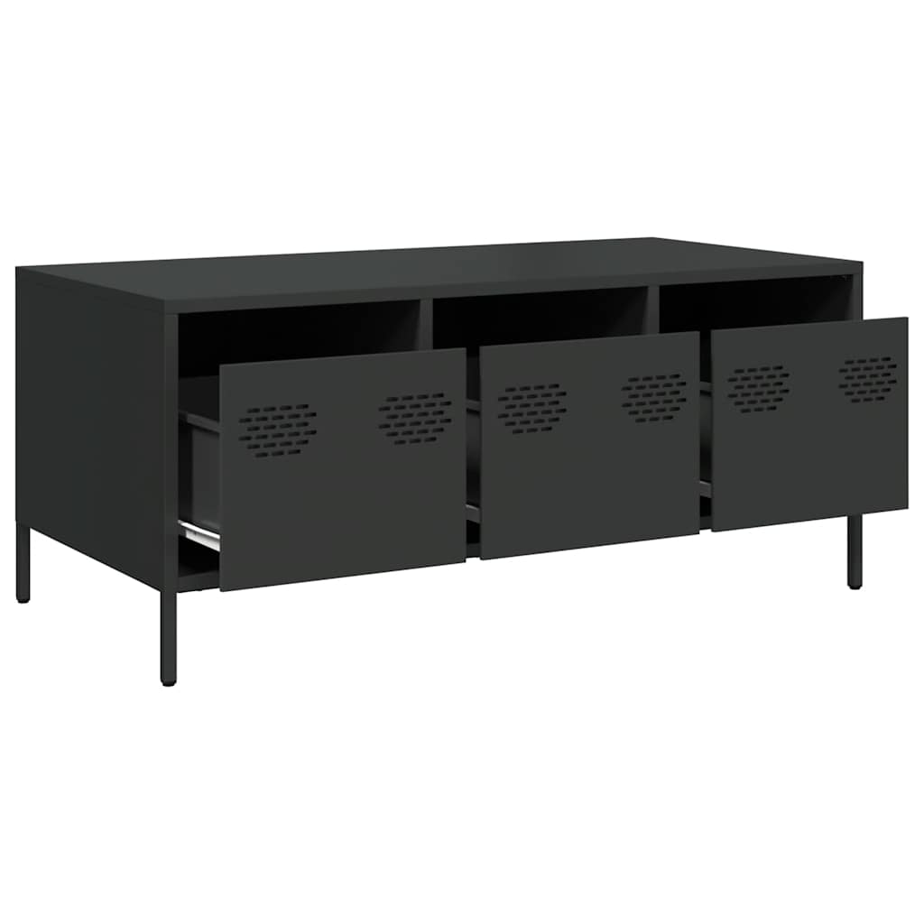 vidaXL Stolik kawowy, czarny, 101,5x50x43,5 cm, stal