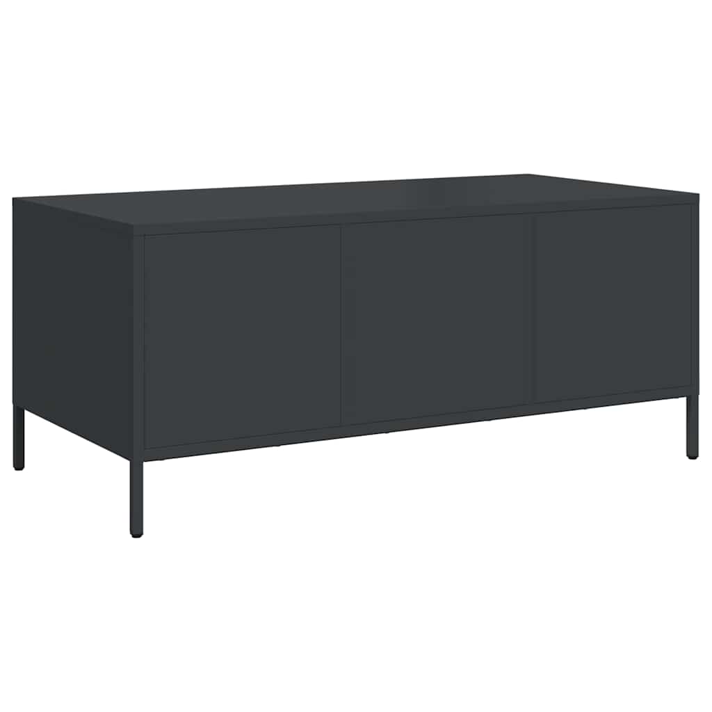 vidaXL Stolik kawowy, czarny, 101,5x50x43,5 cm, stal
