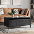 vidaXL Stolik kawowy, czarny, 101,5x50x43,5 cm, stal