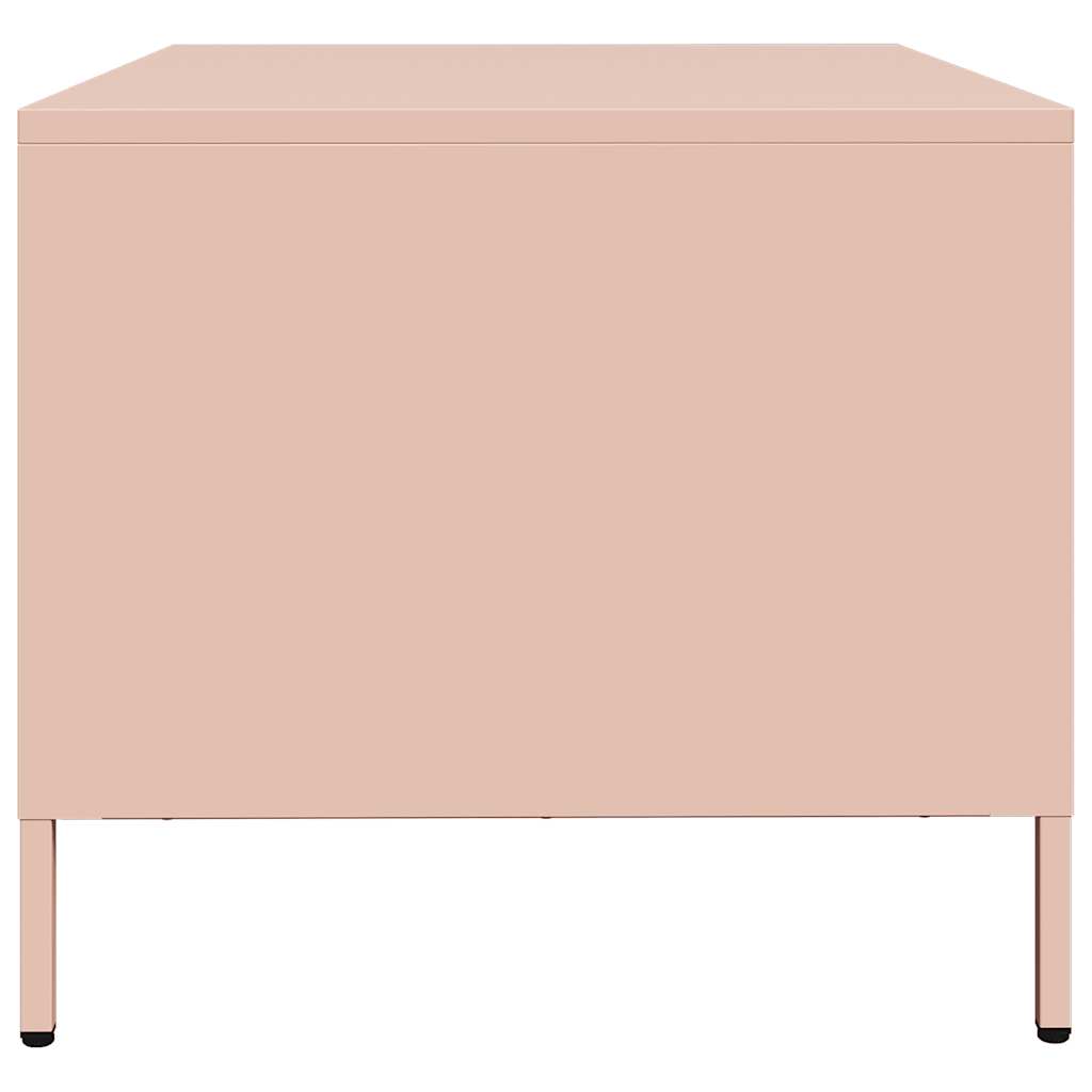 vidaXL Szafka RTV, różowa, 101,5x50x43,5 cm, stal walcowana na zimno