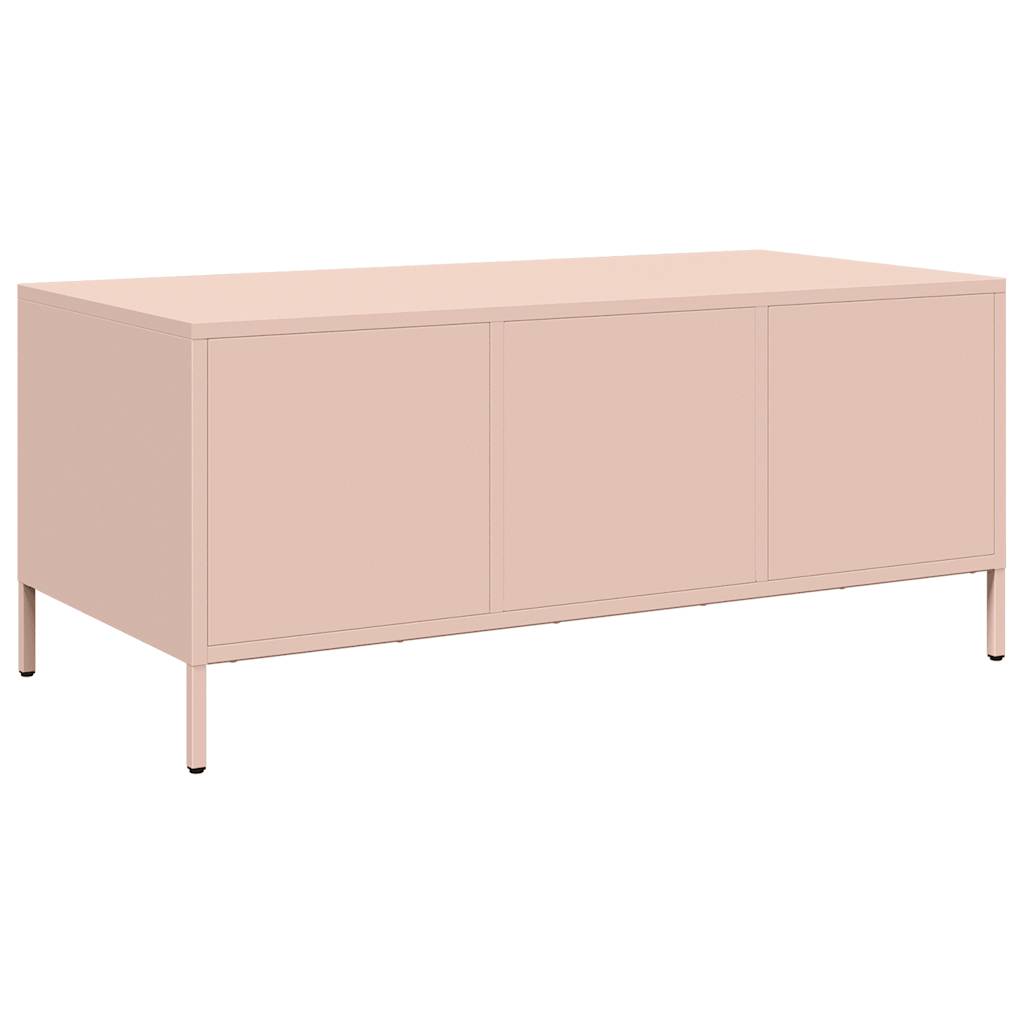vidaXL Szafka RTV, różowa, 101,5x50x43,5 cm, stal walcowana na zimno