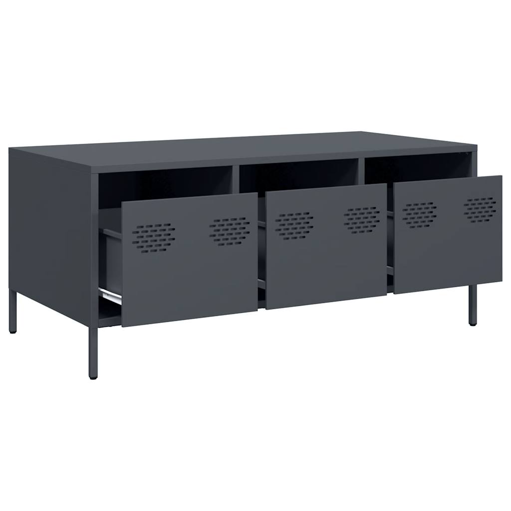 vidaXL Stolik kawowy, antracyt, 101,5x50x43,5 cm, stal