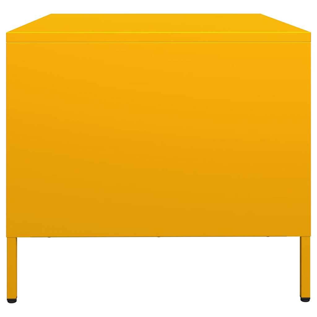 vidaXL Stolik kawowy, musztarda, 101,5x50x43,5 , stal