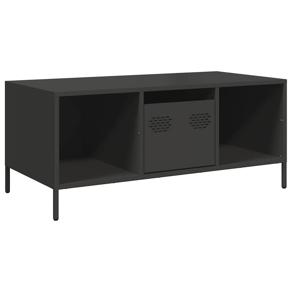 vidaXL Stolik kawowy, czarny, 101,5x50x43,5 cm, stal