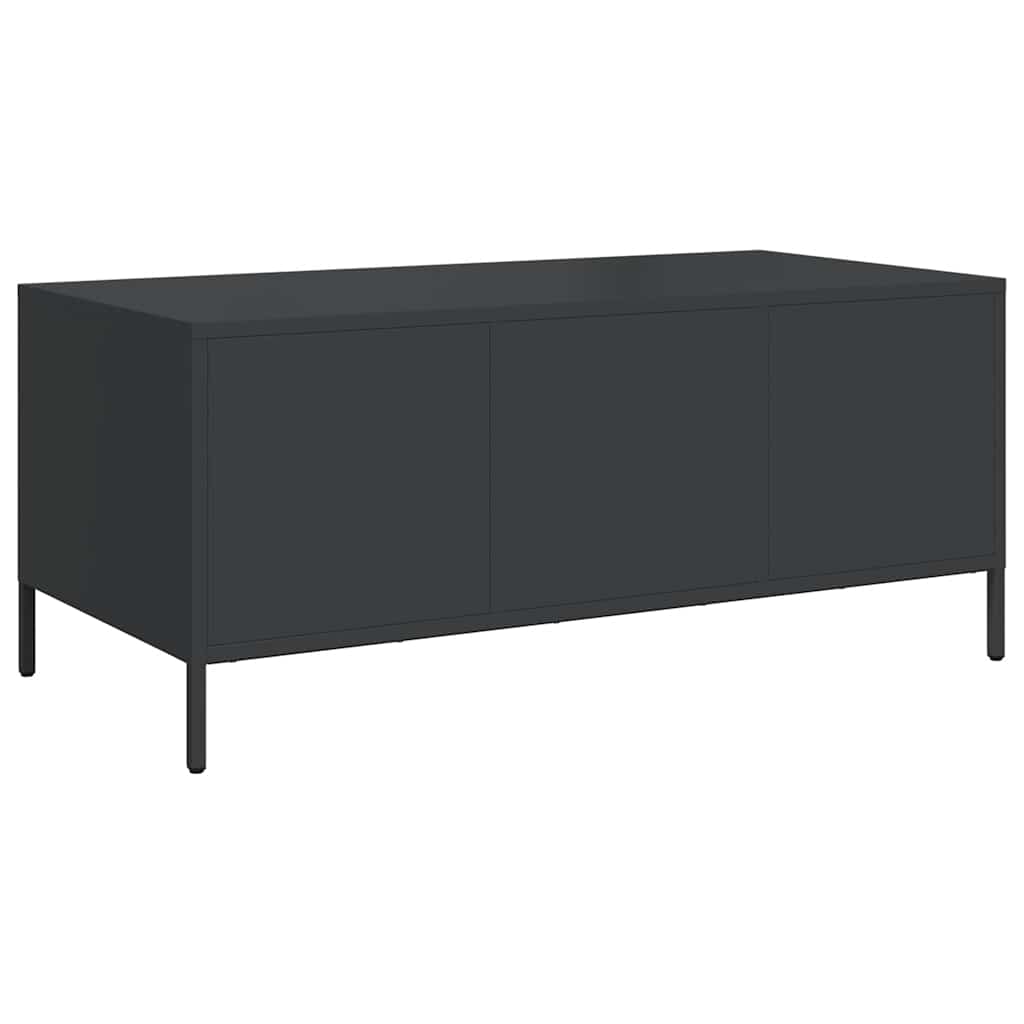 vidaXL Stolik kawowy, czarny, 101,5x50x43,5 cm, stal