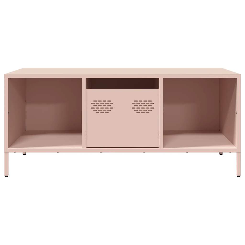 vidaXL Szafka RTV, różowa, 101,5x50x43,5 cm, stal walcowana na zimno