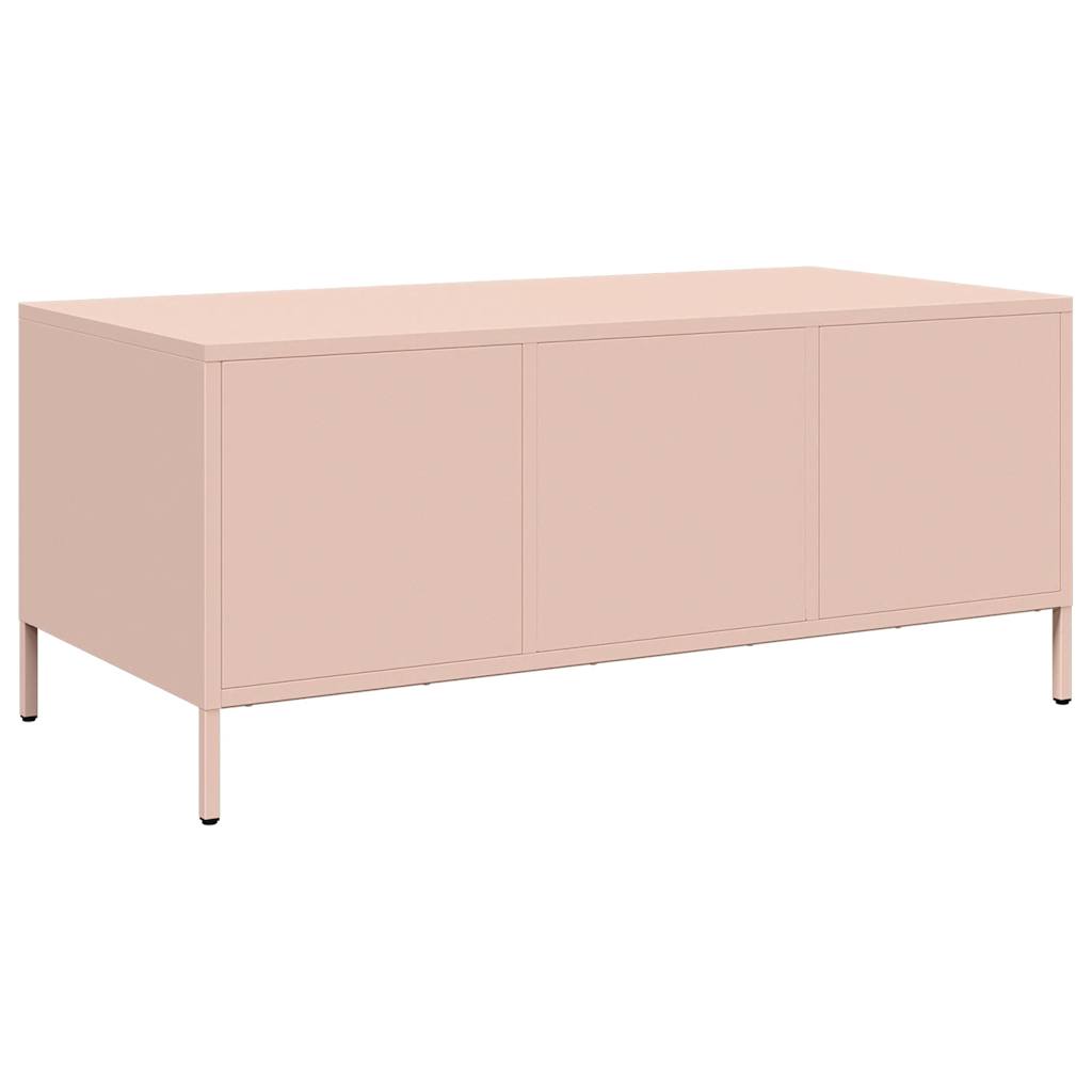 vidaXL Szafka RTV, różowa, 101,5x50x43,5 cm, stal walcowana na zimno