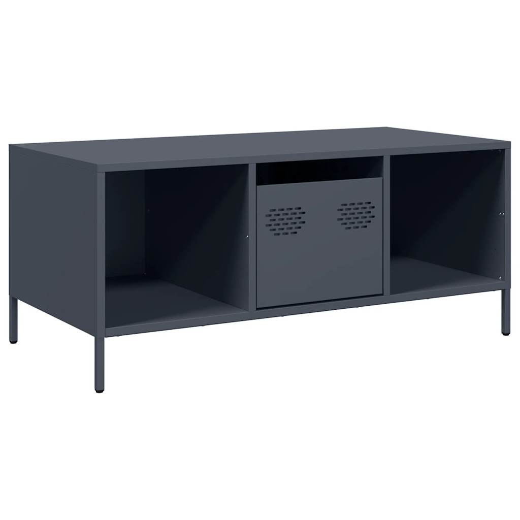 vidaXL Stolik kawowy, antracyt, 101,5x50x43,5 cm, stal