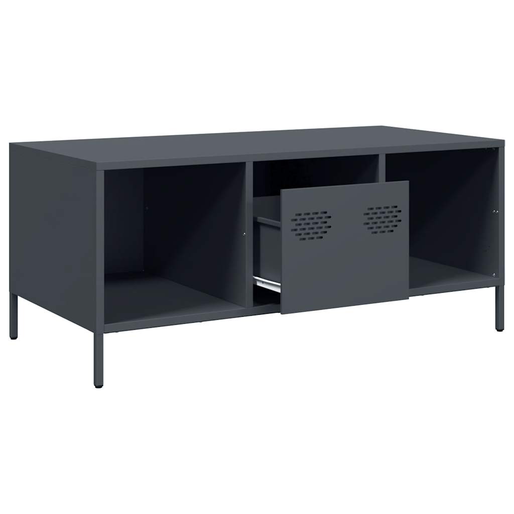vidaXL Stolik kawowy, antracyt, 101,5x50x43,5 cm, stal