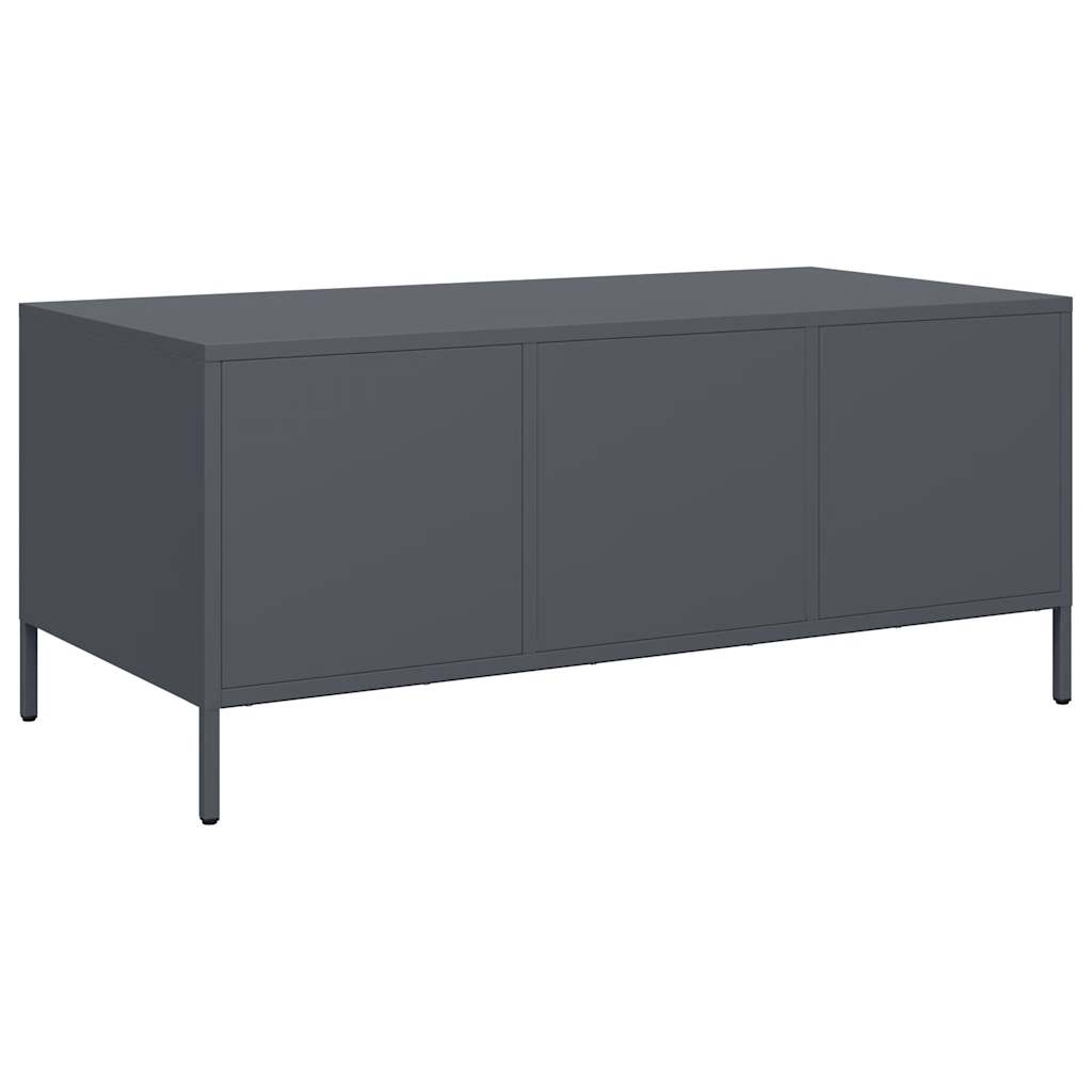 vidaXL Stolik kawowy, antracyt, 101,5x50x43,5 cm, stal