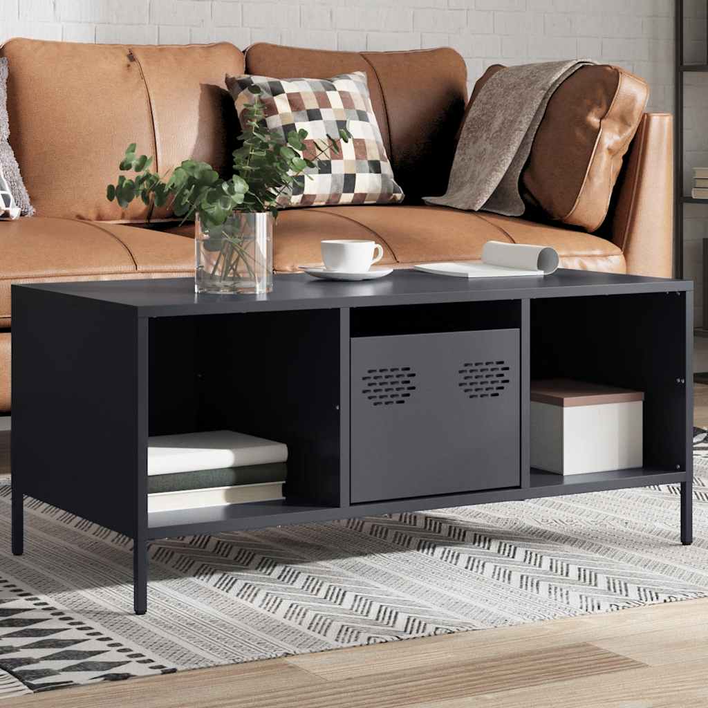 vidaXL Stolik kawowy, antracyt, 101,5x50x43,5 cm, stal